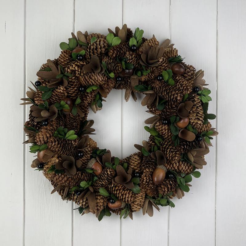 Acorn and Pinecone Wreath  detail page